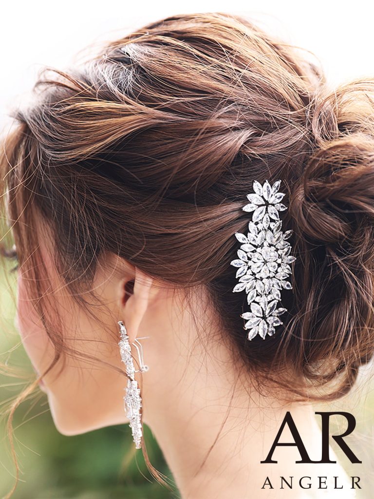 フラワーデザイン ストーン ヘアピン