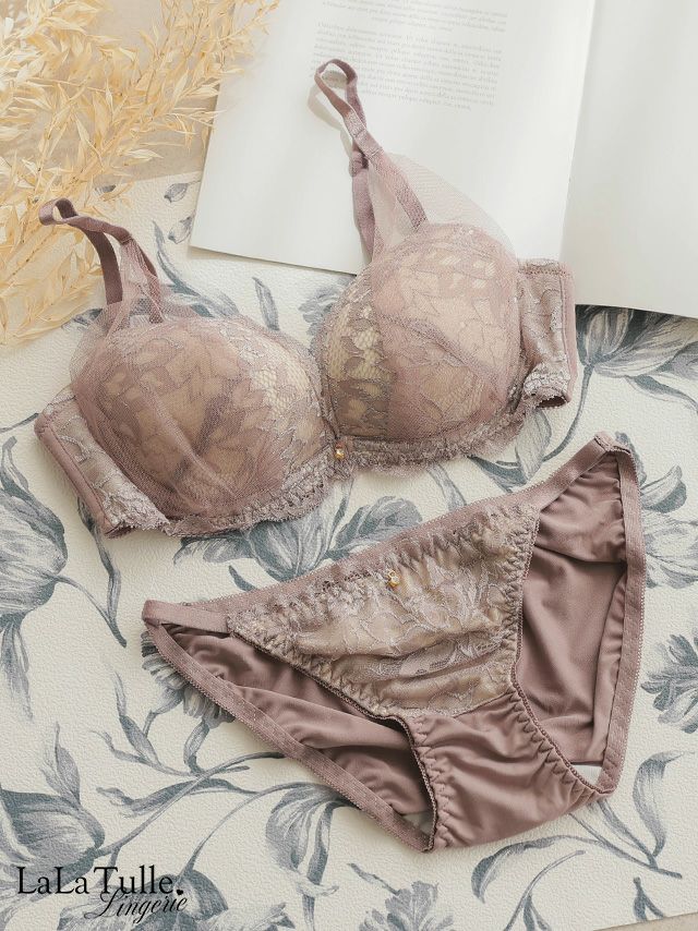 総レース チュールベール ブラジャー＆ショーツ 2点セット