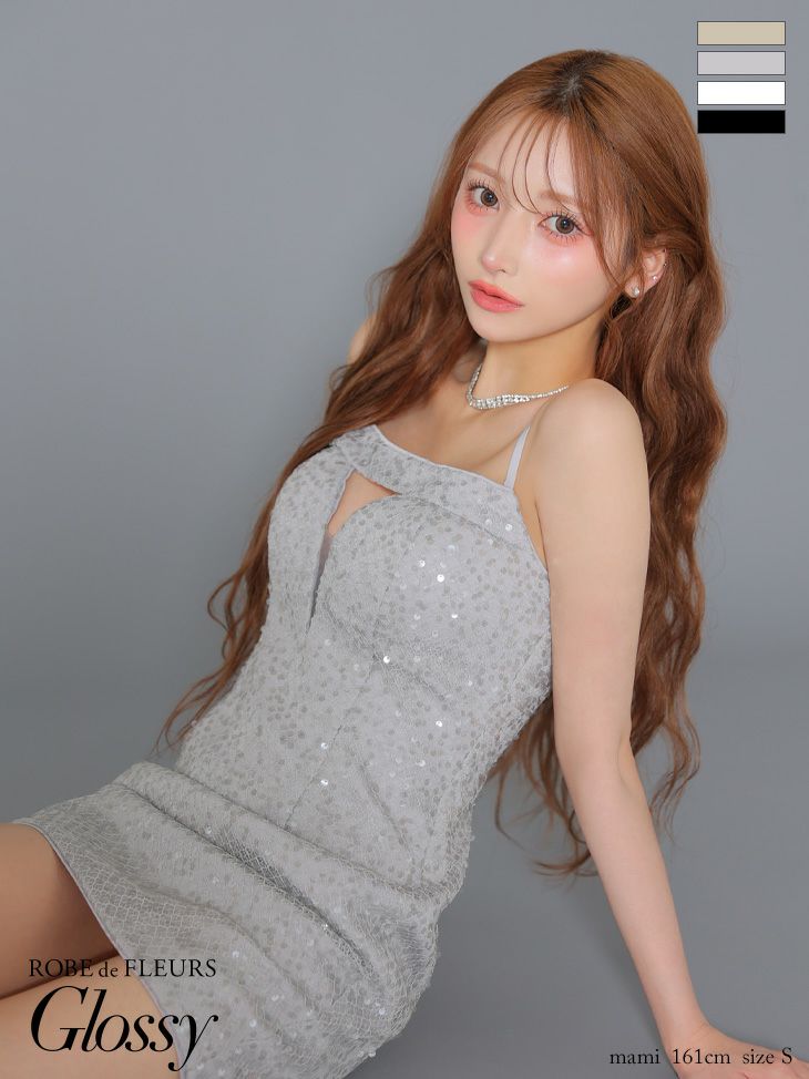 バストカット キャミソール スパンコール セクシー タイトミニドレス