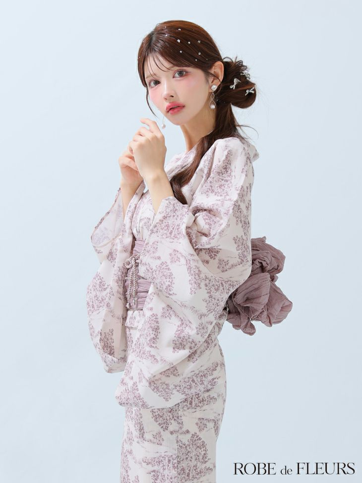 ガーリー フラワープリント ビジュー 選べる2点or3点SET