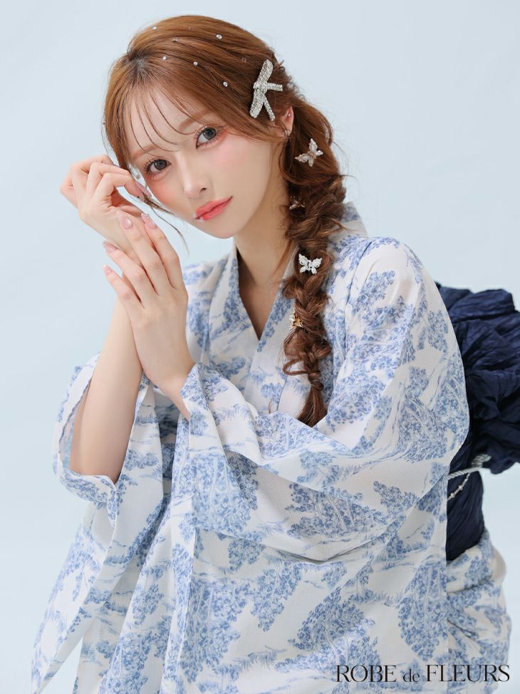 フラワープリント ガーリー ビジュー 選べる2点or3点SET