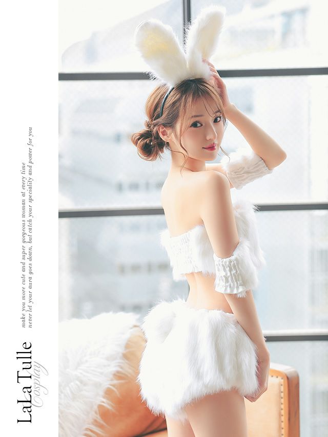 ふわふわ ファー セットアップ セクシー ラブリー バニーガール 衣装5点セット