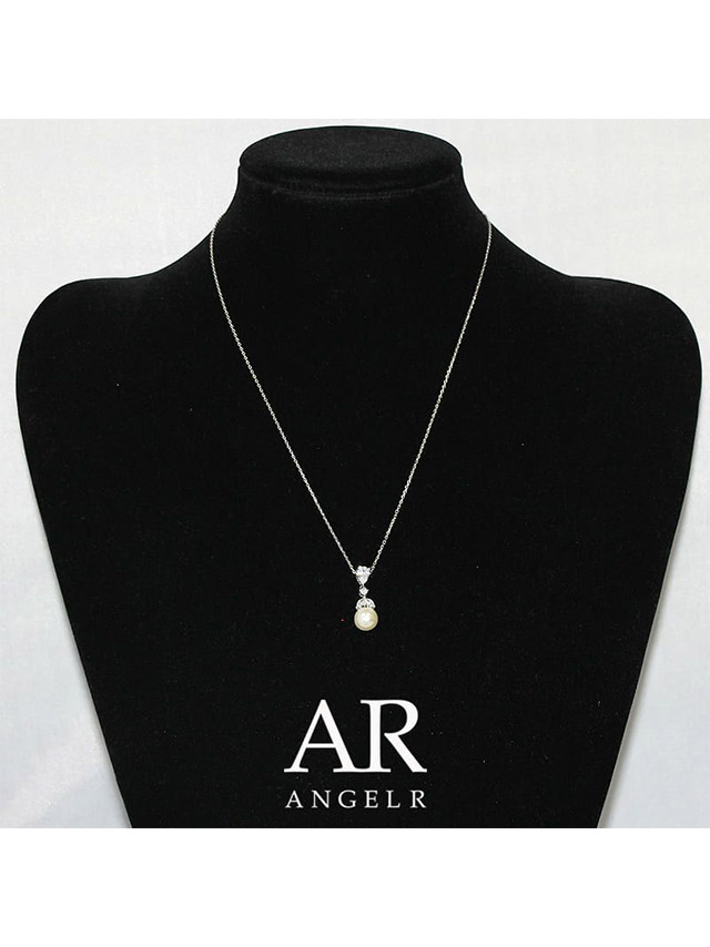 パール リーフモチーフ ビジュー ネックレス