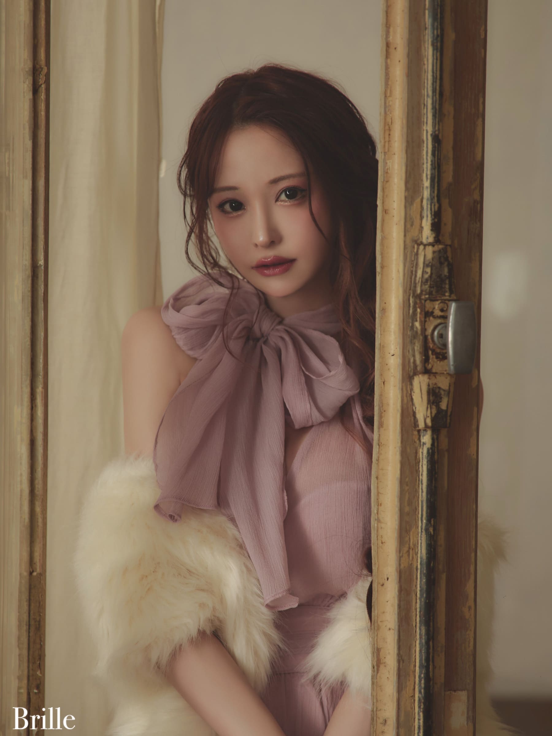 ホルターネック チュール バックオープン フレアミニドレス