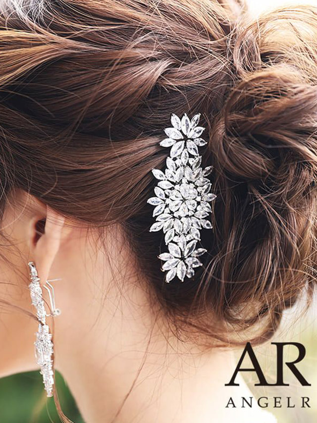 フラワーデザイン ストーン ヘアピン