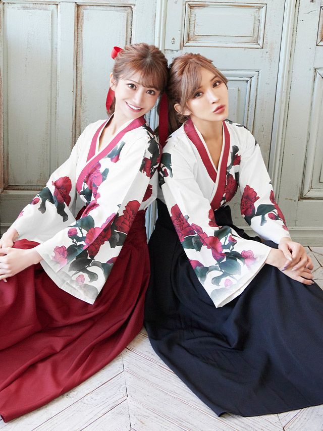 袴 個性的 ロング丈 レトロ 大正ロマン 和装 衣装3点セット