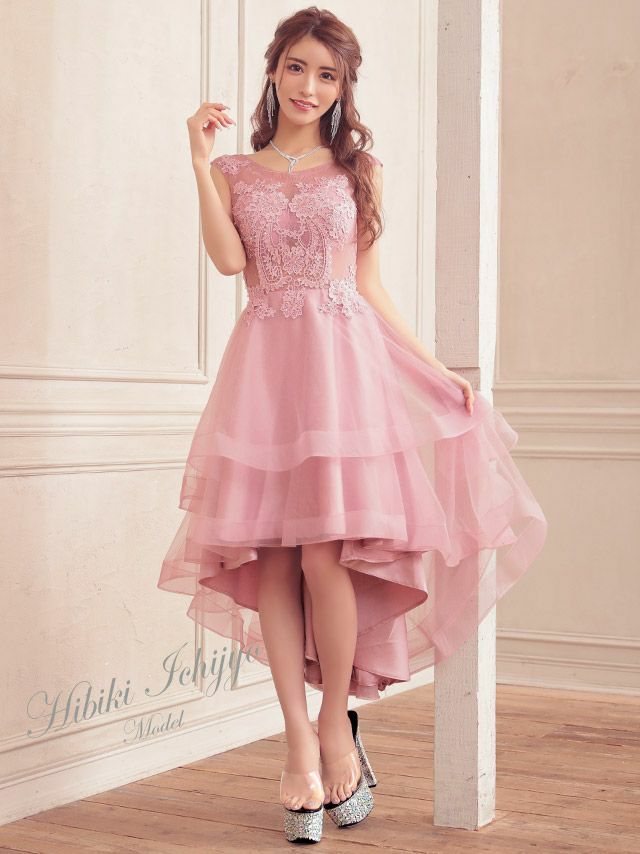 キャバヒール パール×ビジューデザイン 厚底 クリアサンダル