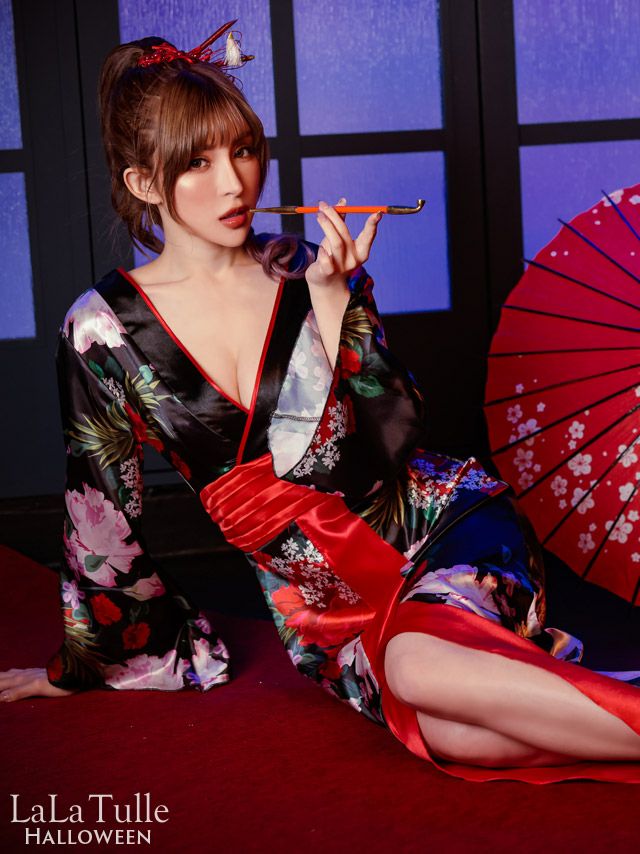 花柄 着物 花魁ドレス 衣装1点セット