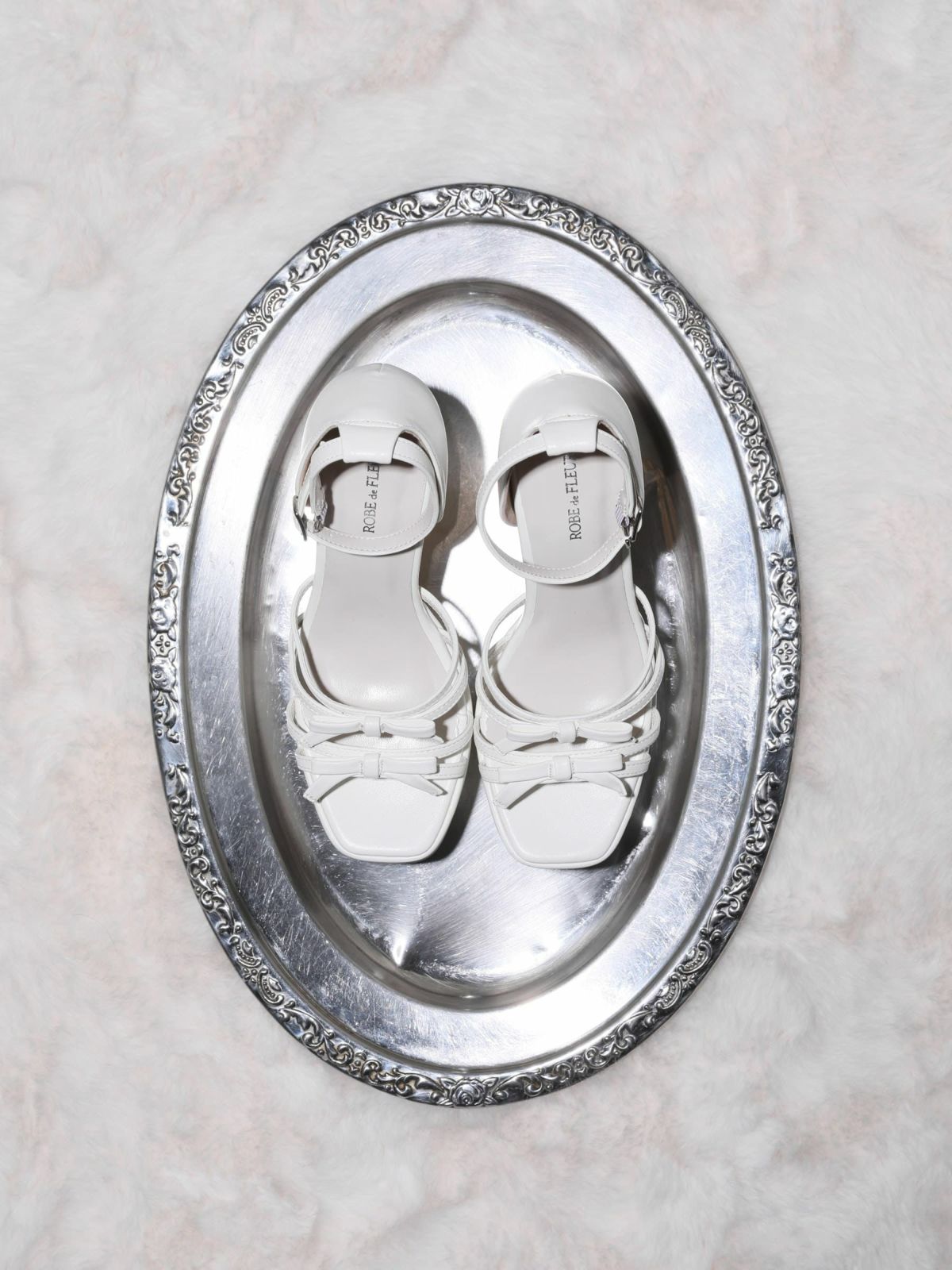 ストラップ付き リボン プラットフォーム サンダル