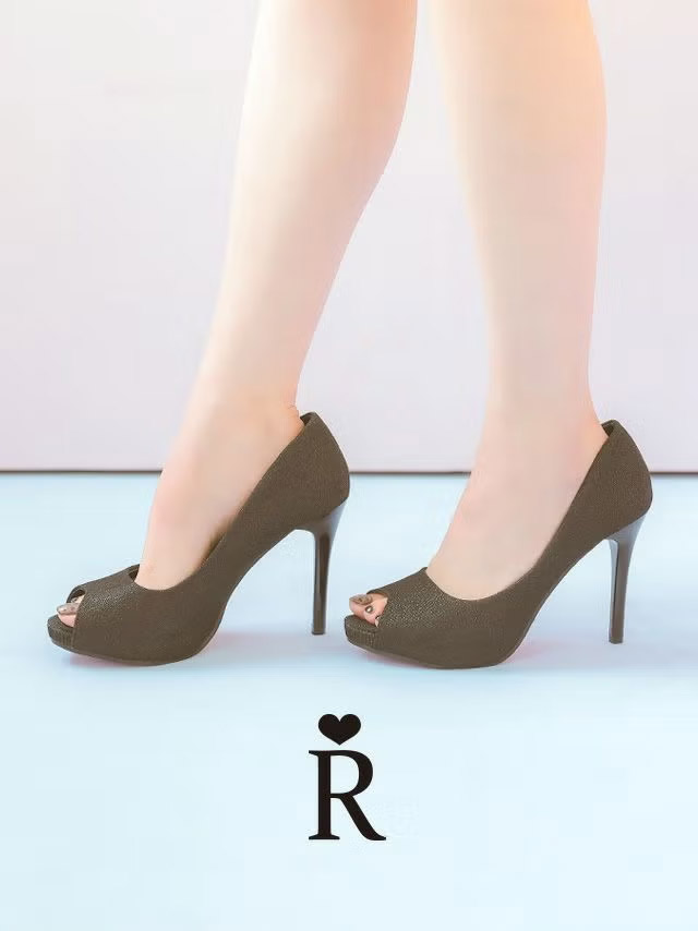 キラキラ ラメ シンプル ワンカラー オープントゥ パンプス