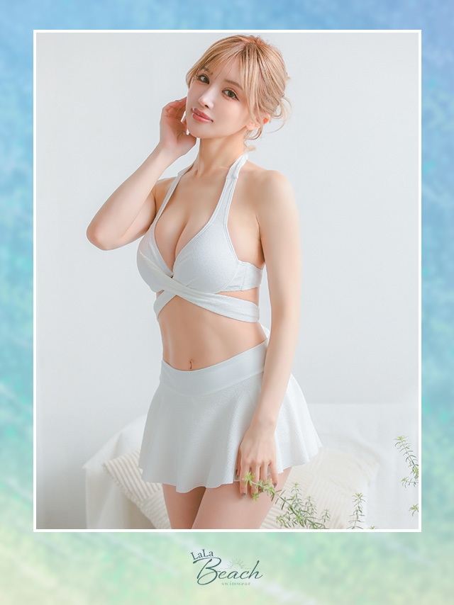 ホルターネック クロスデザイン パイル風 セットアップ ビキニ